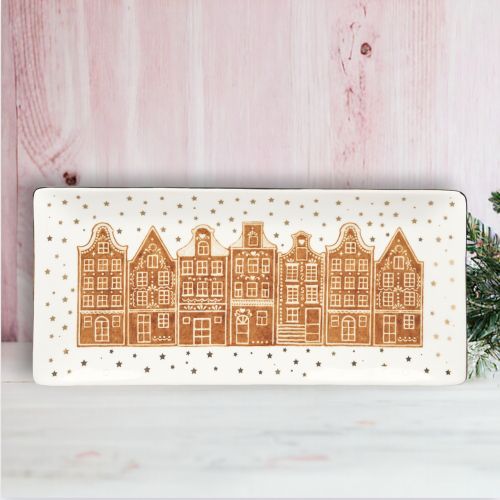 16in Gingerbread Brownstone Platter