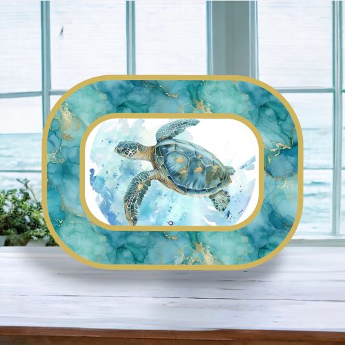 17in Sea Turtle Serving Tray Min/4