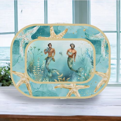 17in Mermen Serving Tray Min/4