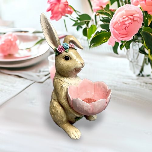 12in Bouquet Bunny Candy Dish