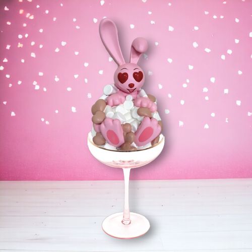 Pink Bunny in Glass