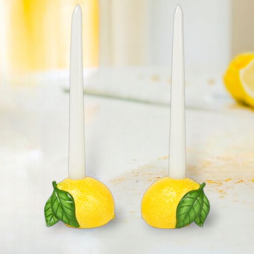 2 Asst Lemon Candle Holders Min/6