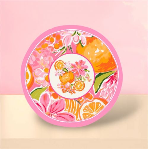 8.5in Preppy Orange Plate- IN STOCK