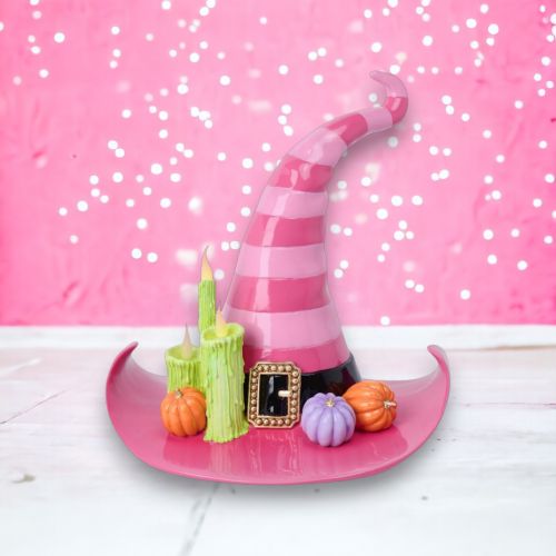 17in Pink Witch Hat w/LED Min/1