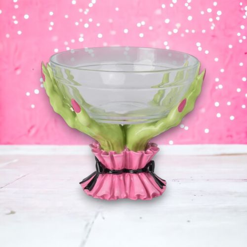 10in Green Witch Hand Candy Bowl Min/1