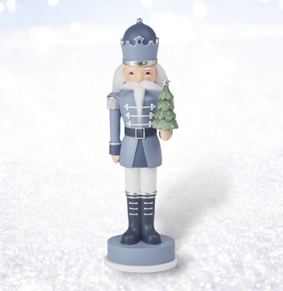 14in Blue Nutcracker w/Tree Min/2