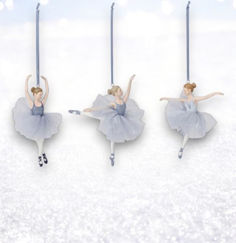 3 Asst Blue Ballerina Orn Min/6