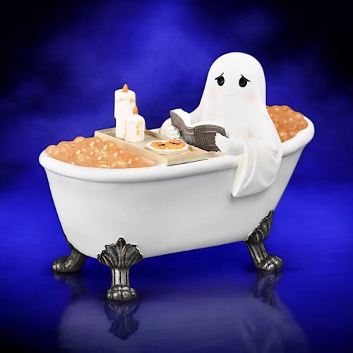 Ghost w/LED Candle in Bath Min/2