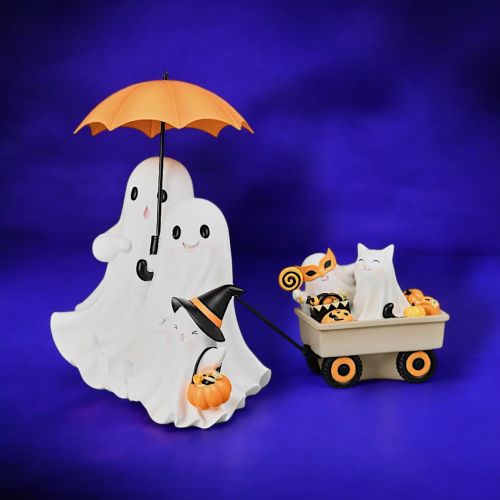 Ghost Couple Pulling Cart Min/2
