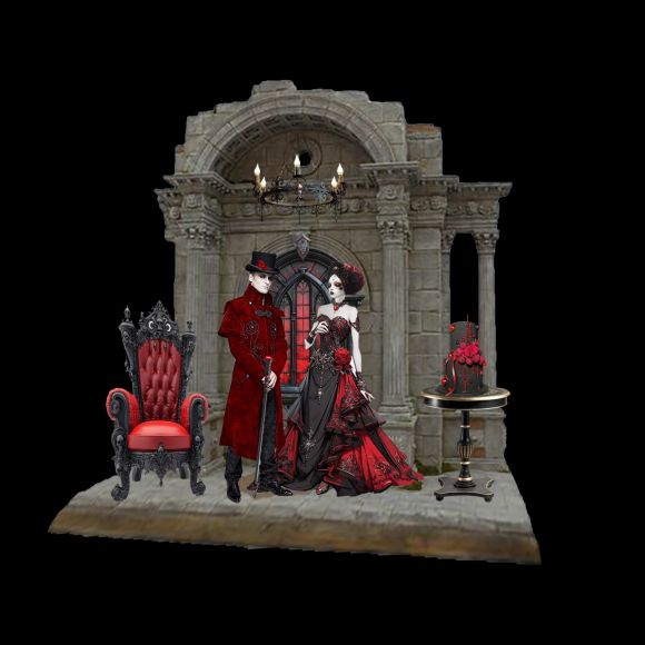 LED Wedding Couple Gothic Display Min/1