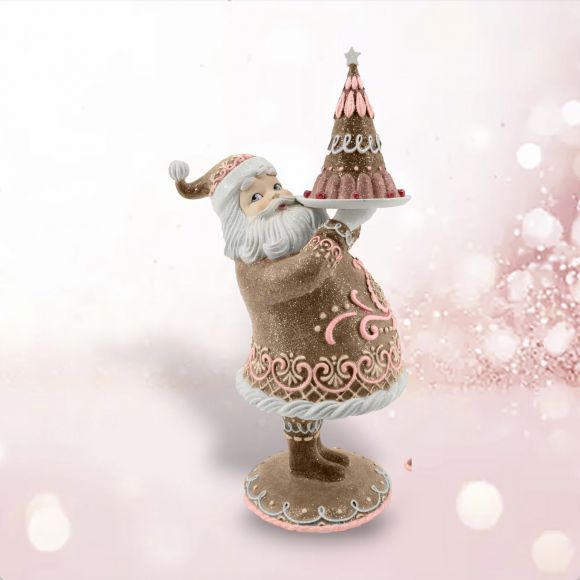 Pink Gingerbread Santa w/Cake Min/2 - NEW 2025 - DUE JULY TARIFF DELAY