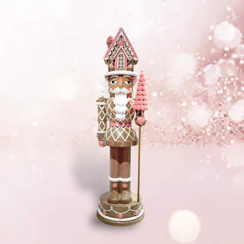 36in Pink Gingerbread Nutcracker Min/1 - NEW 2025 - DUE JULY TARIFF DELAY