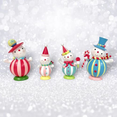 Set/4 Candy Snowman Family Min/1