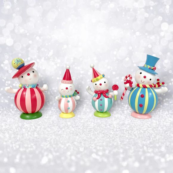 Set/4 Candy Snowman Family Min/1