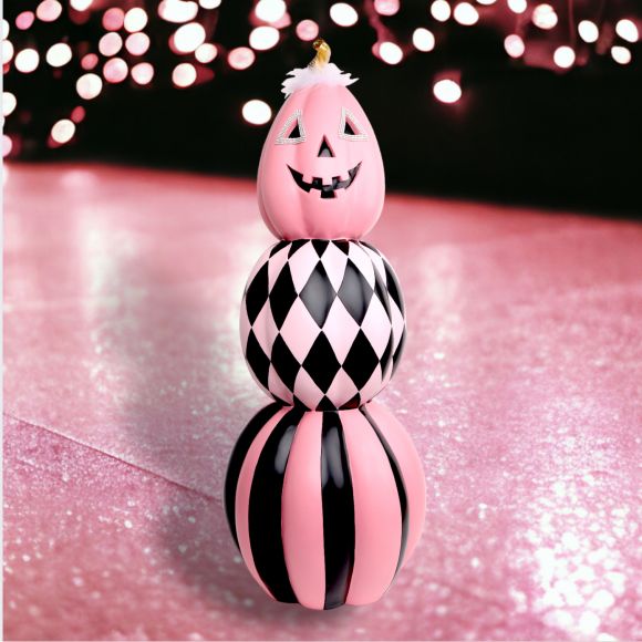Boo Ville Pink Pumpkin Stack