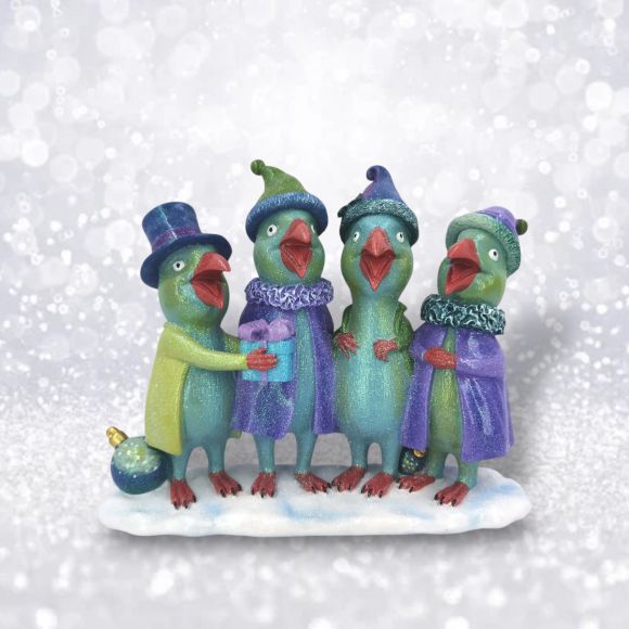 7in Peacock Carolers Min/2