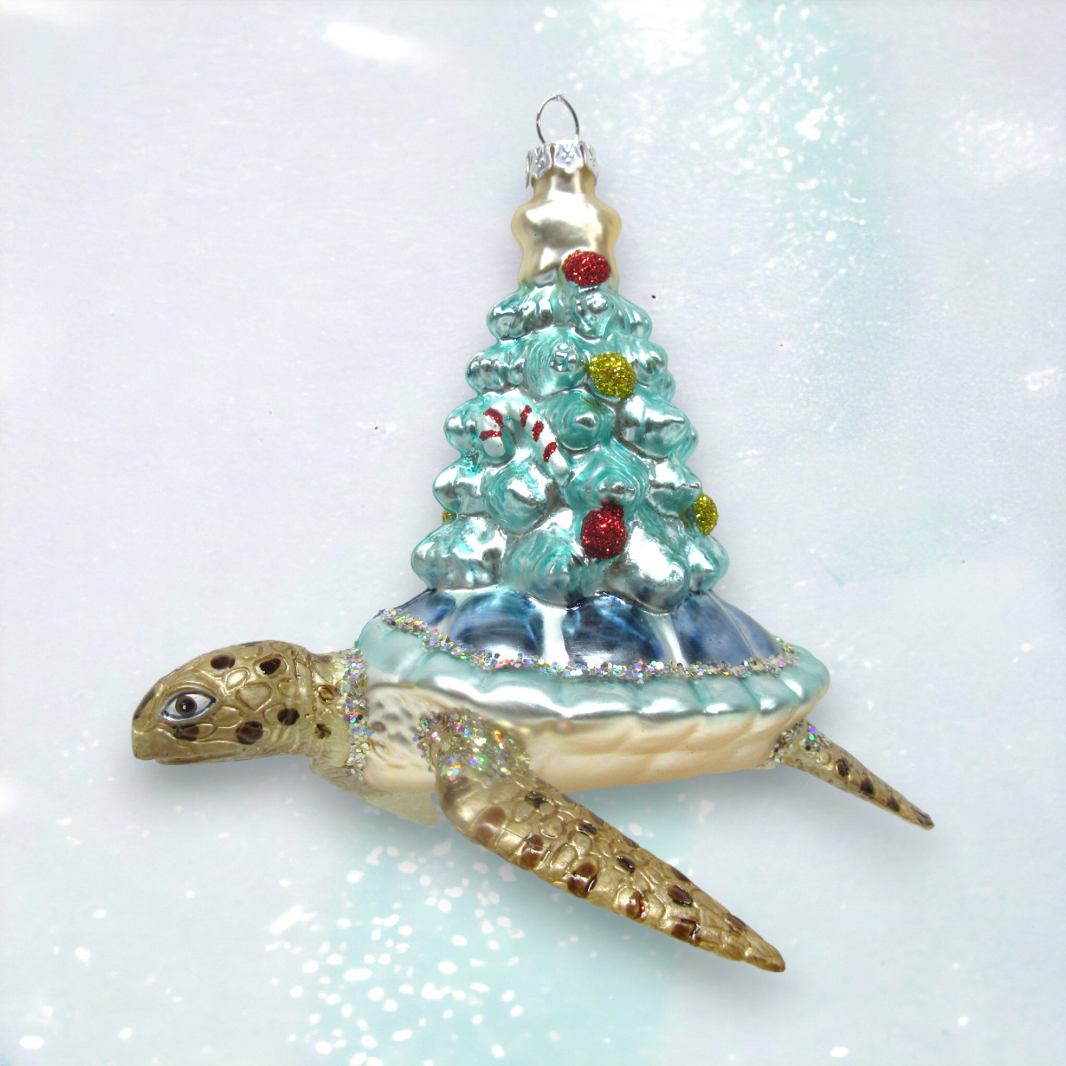 DecemberDiamonds Shimmer Blue Shell Turtle Orn NEW 2024   79 79035 PhotoRoom 