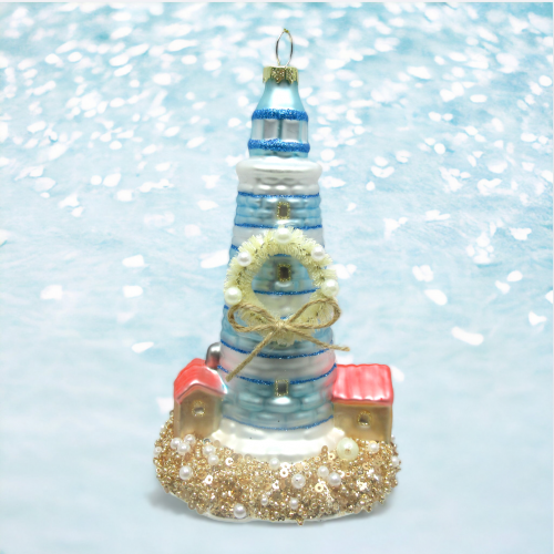 Blue Lighthouse Orn