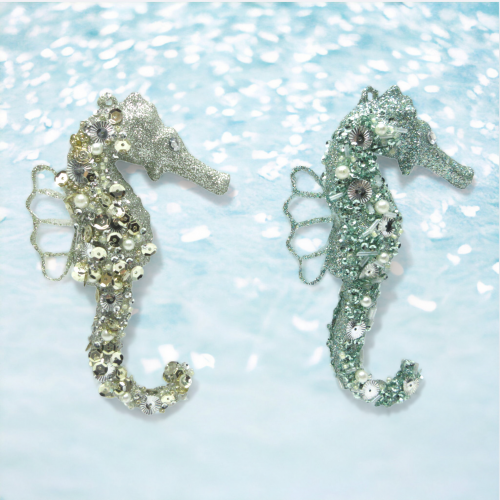 2 Asst Seahorse Orn