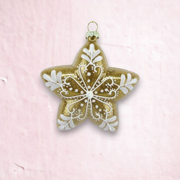 Gingerbread Star Orn - IN STOCK