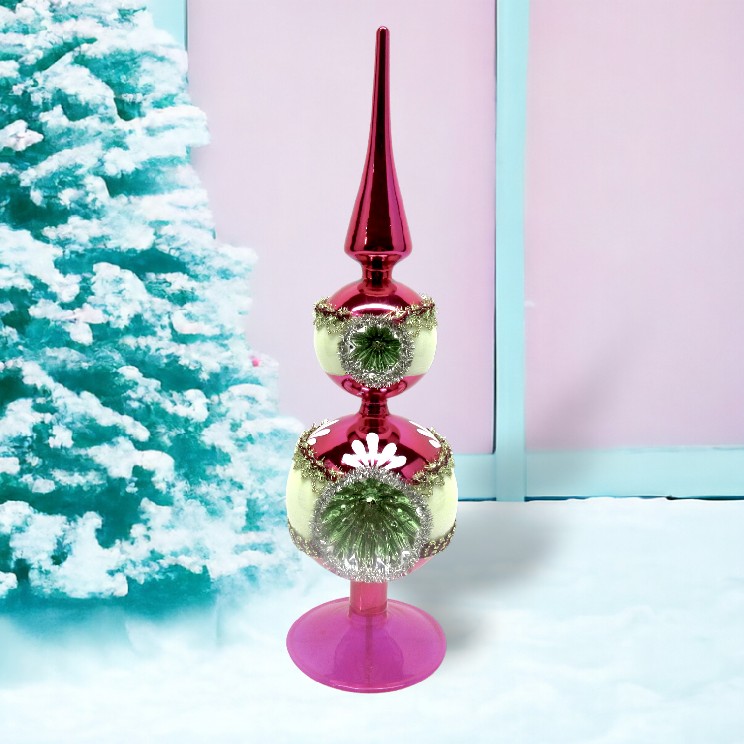 DecemberDiamonds Pink Vintage Tree Topper NEW 2024   79 79191 PhotoRoom 