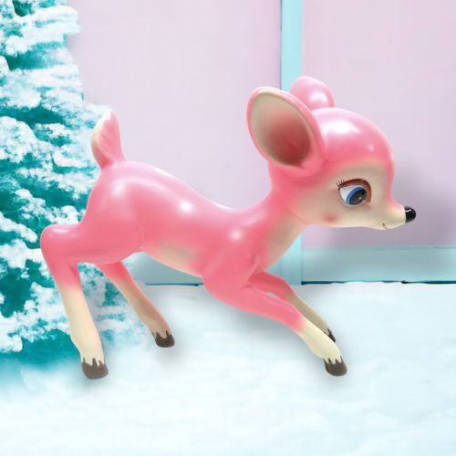 14in Pink Retro Playful Deer - SOLD OUT