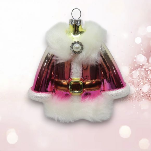 Pink Santa Coat Orn Min/6 - NEW 2025 - DUE JULY TARIFF DELAY