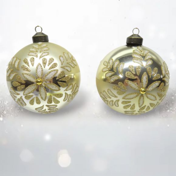 2 Asst Gold Pattern Flowers Orn Min/12 - NEW 2025 TARIFF DELAYED