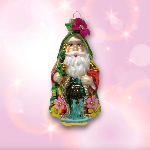 Garden Flower Santa Orn Min/6 - NEW - DUE AUG 2025