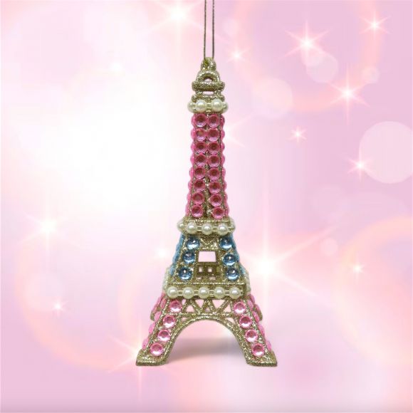 Pink Eifel Tower Orn Min/6 - NEW - DUE AUG 2025