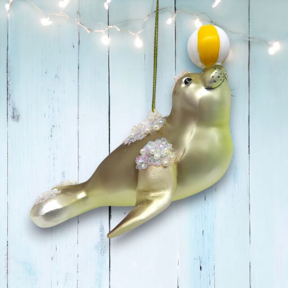 Seal w/Ball Orn Min/6