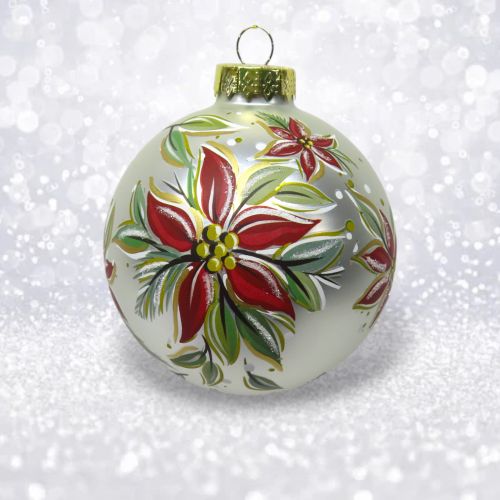 Painted Poinsettia Orn Min/6 -