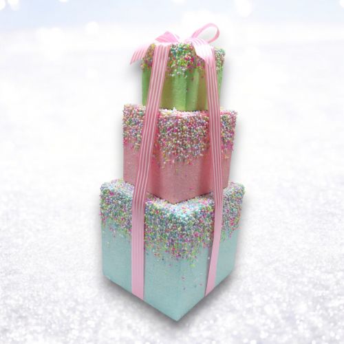 16in Pastel Presents Stacked w/Bow Min/2