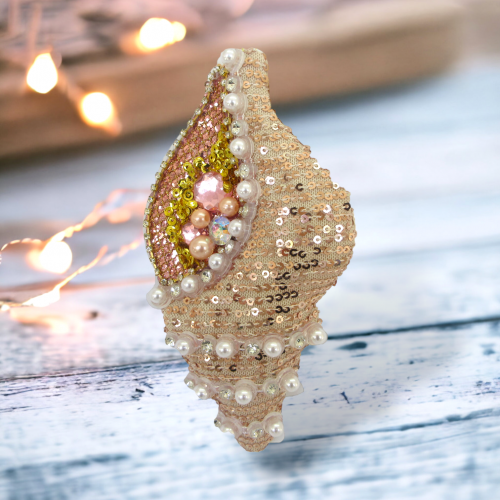 Fabric Sequin Shell Orn