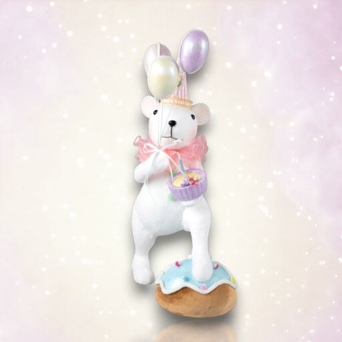 20in White Bear w/Balloons - NEW 2026