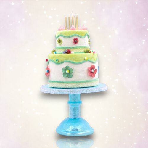 18in Birthday Cake on Blue Stand - NEW 2026
