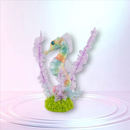 16.5in Purple Seahorse on Moss Base - NEW 2026