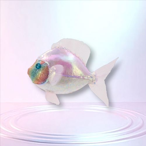9.5in Pink Irrd Fish Orn - NEW 2026