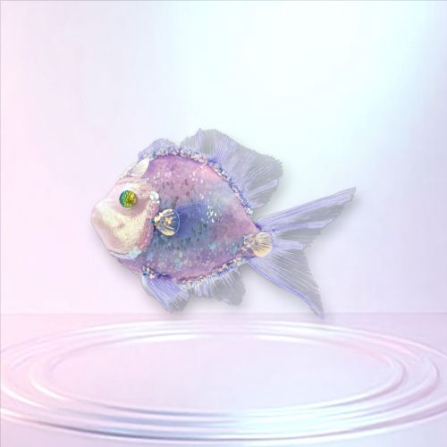 7in Purple Fish Orn - NEW 2026
