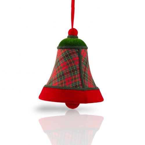 12.5in Plaid Bell Orn Min/2