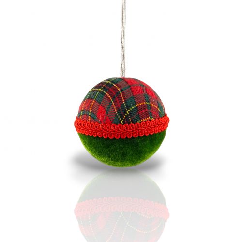 3in Plaid / Grn Round Orn Min/12