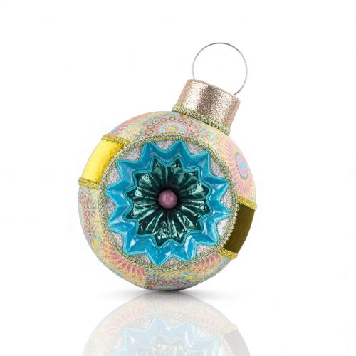 13in Gold Teal Bauble Display Min/2
