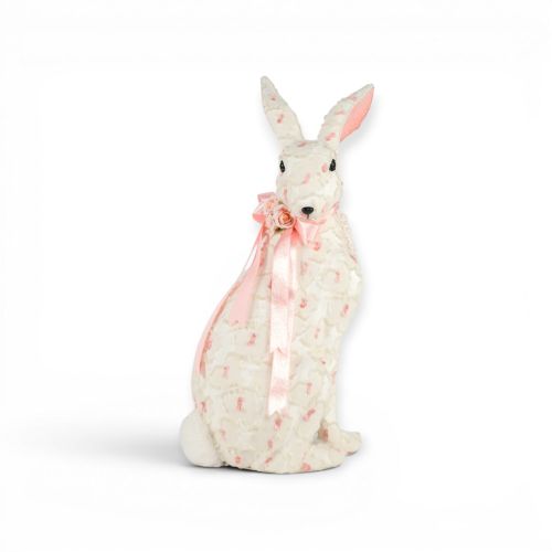 23in Wht Bunny w/Pnk Ribbon Min/2