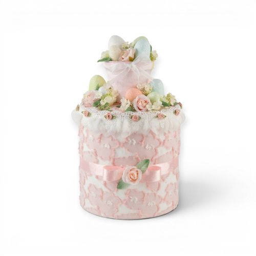 14.5in Pink Cake w/Eggs Min/2