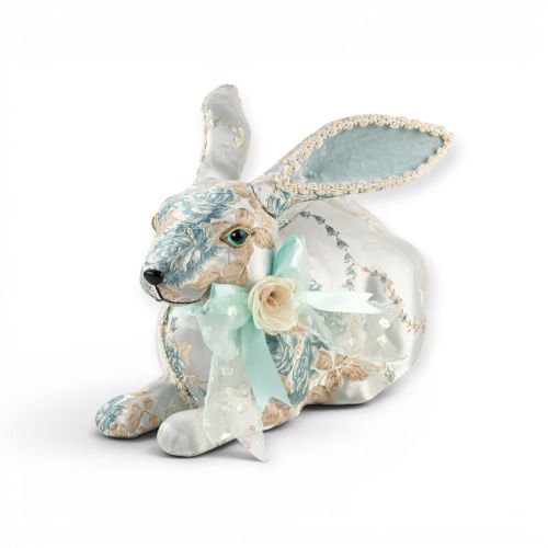 15.75in Laying Bunny w/Blue Bow Min/2