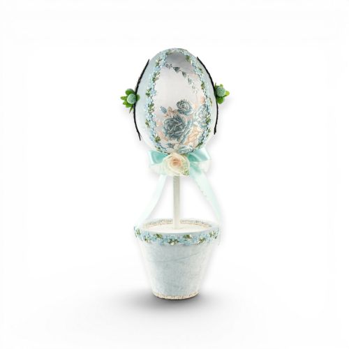 17.75in Pastel Blue Egg Topiary in Blue Pot Min/2