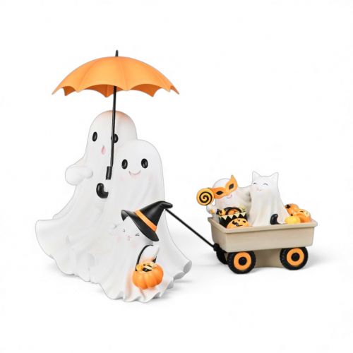 Ghost Couple Pulling Cart Min/2