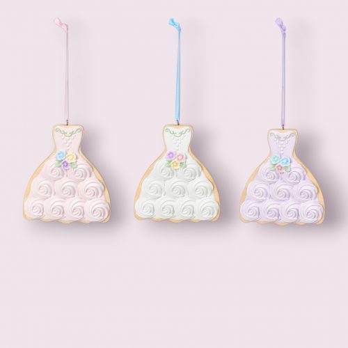 3 Asst Pastel Dress Cookie Orn - NEW 2026