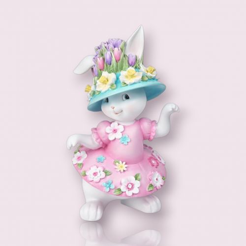 10in Flower Bunny Girl w/Hat - NEW 2026