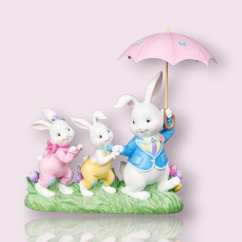 11in Bunny Family w/Umbrella - NEW 2026